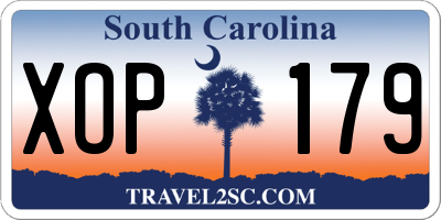 SC license plate XOP179