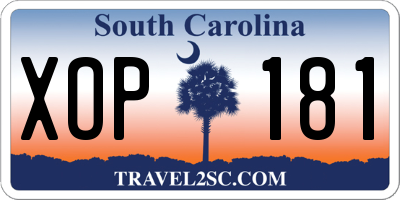 SC license plate XOP181
