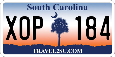 SC license plate XOP184