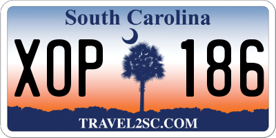 SC license plate XOP186