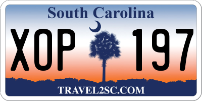 SC license plate XOP197