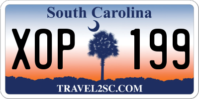 SC license plate XOP199