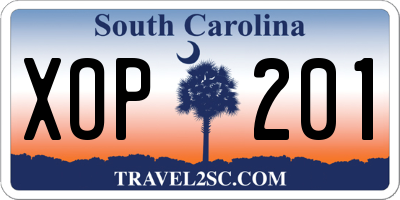 SC license plate XOP201