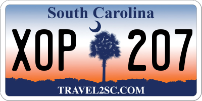 SC license plate XOP207