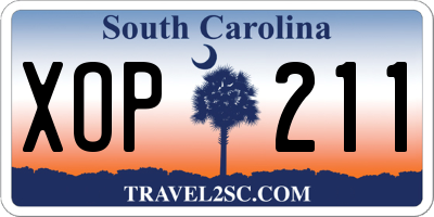 SC license plate XOP211