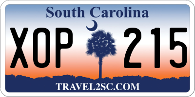 SC license plate XOP215