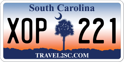 SC license plate XOP221