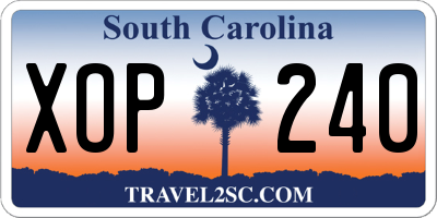SC license plate XOP240