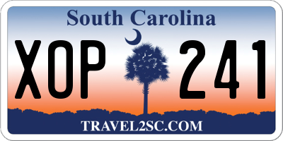 SC license plate XOP241