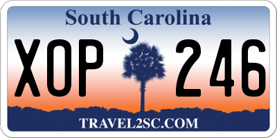 SC license plate XOP246