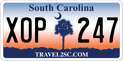 SC license plate XOP247
