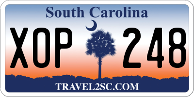SC license plate XOP248
