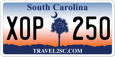 SC license plate XOP250