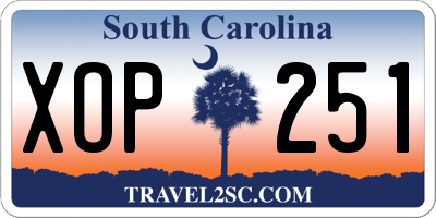 SC license plate XOP251
