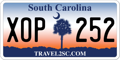 SC license plate XOP252
