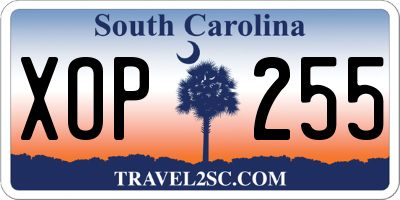 SC license plate XOP255