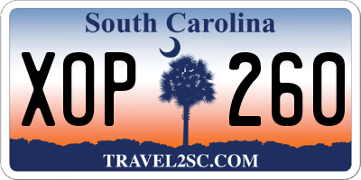 SC license plate XOP260