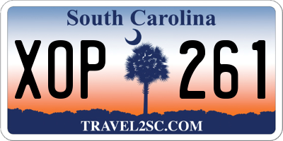 SC license plate XOP261