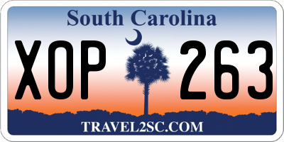 SC license plate XOP263
