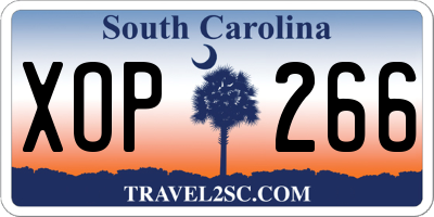 SC license plate XOP266