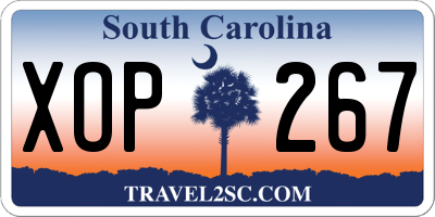 SC license plate XOP267