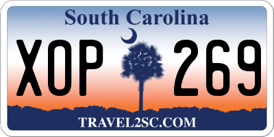 SC license plate XOP269