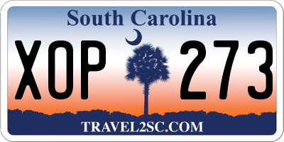 SC license plate XOP273