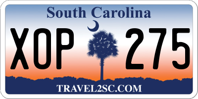 SC license plate XOP275