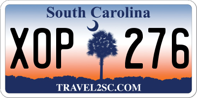 SC license plate XOP276
