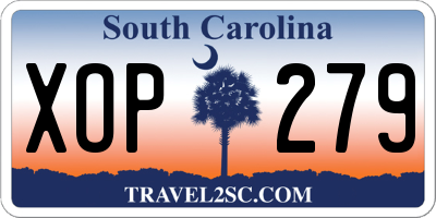 SC license plate XOP279