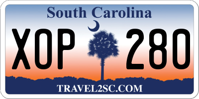 SC license plate XOP280