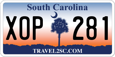 SC license plate XOP281