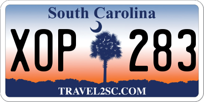SC license plate XOP283