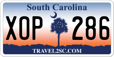 SC license plate XOP286
