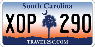 SC license plate XOP290