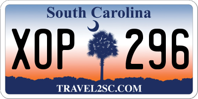 SC license plate XOP296
