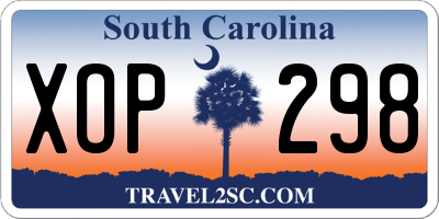 SC license plate XOP298