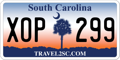 SC license plate XOP299
