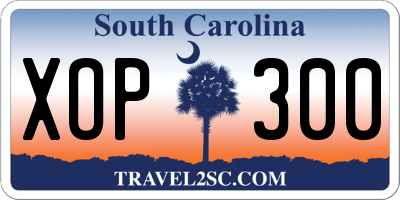 SC license plate XOP300