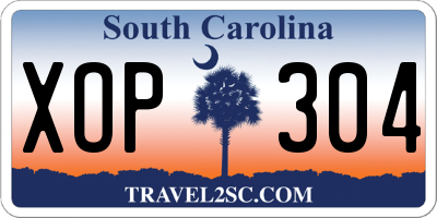 SC license plate XOP304