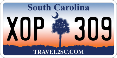 SC license plate XOP309