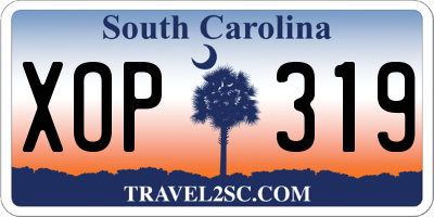 SC license plate XOP319