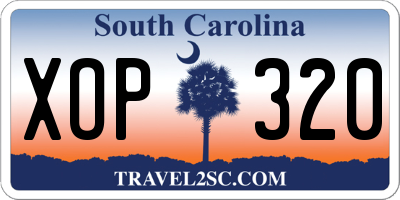 SC license plate XOP320