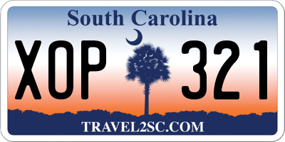 SC license plate XOP321