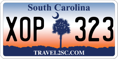 SC license plate XOP323