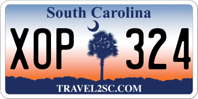 SC license plate XOP324