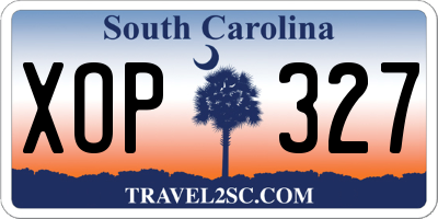 SC license plate XOP327