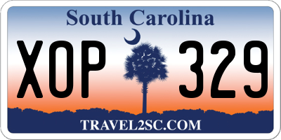 SC license plate XOP329
