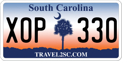 SC license plate XOP330