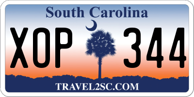 SC license plate XOP344